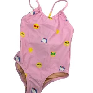Crewcuts Pink Emoji Unicorn Kids Swimsuit
